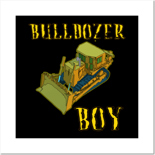 Bulldozer Boy For Kids and toddlers Posters and Art